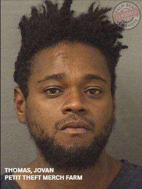 May be an image of 1 person and text that says 'DALM BEA CENSORED SHOTS SHOTS THOMAS, JOVAN PETIT THEFT MERCH FARM'